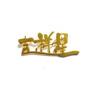 China Polished Gold Color Metal Die Cast Letter Lapel Pin Badges With Butterfly Clutches wholesale