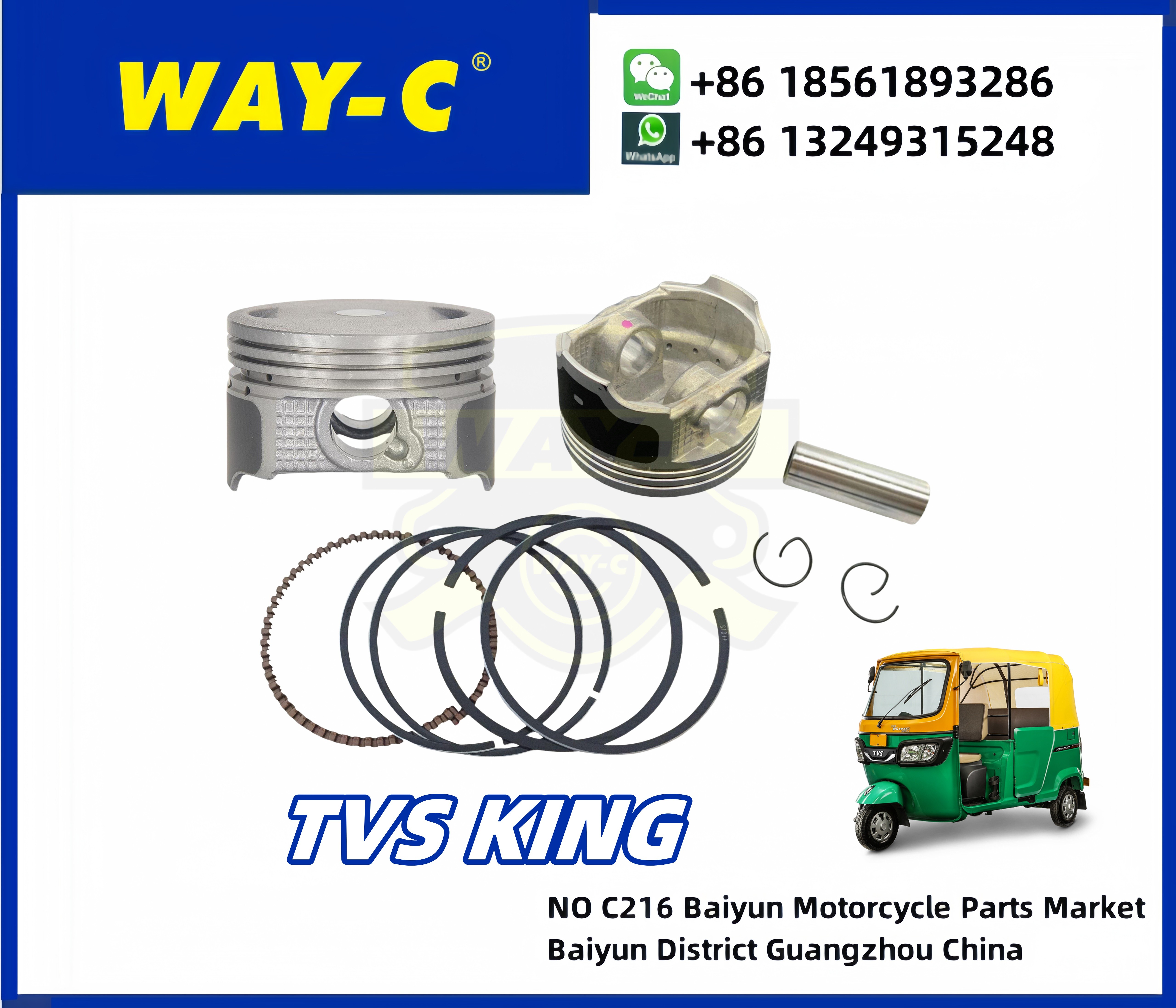 G4020110 Tricycle TUKTUK TVS KING Piston Piston Ring