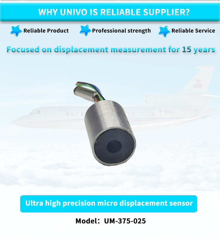 0.63mm Nominal Range UNIVO AC LVDT Displacement Sensor for High Temperature Applications