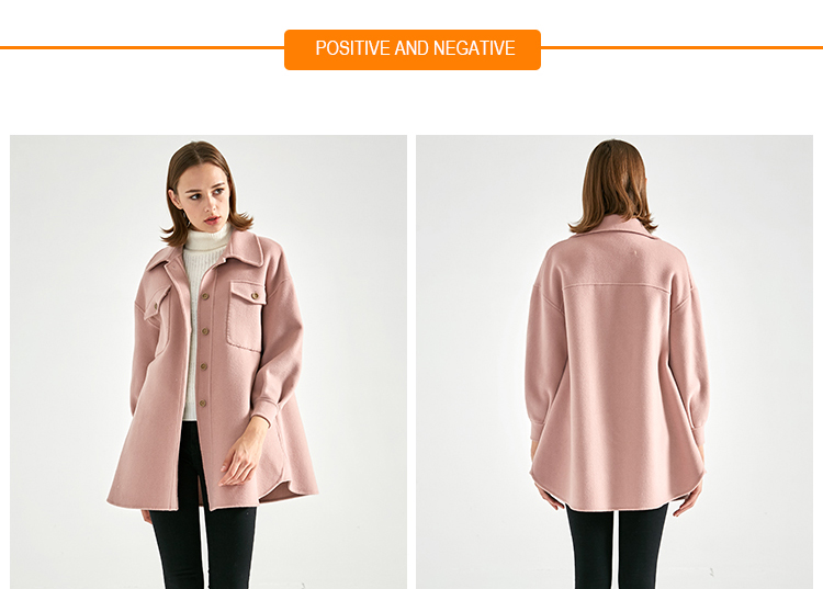 Vintage Lapel Collar Check Button Loose Woolen Long Coat Breathable Warm