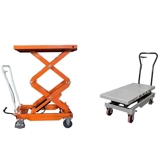 Mobile 0.8 Ton Double Scissor Lift Tables 1010mmx520mm Max Height 1410mm