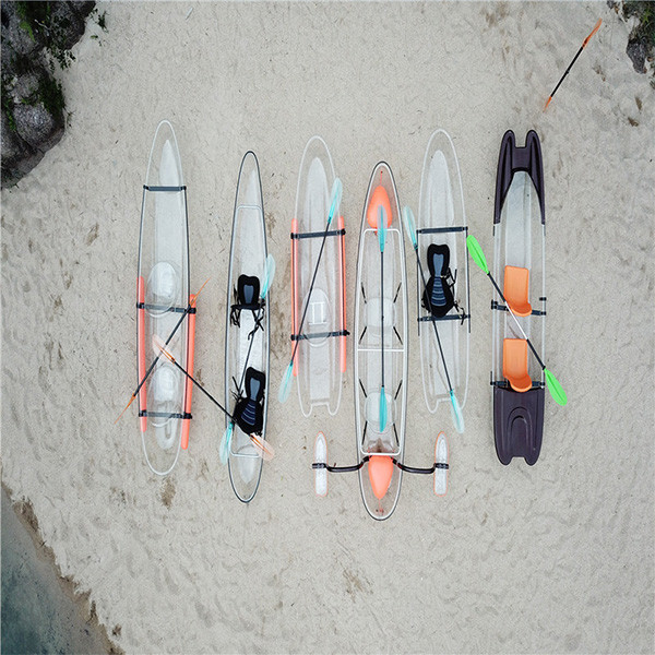 Lightweight Clear Bottom Kayak Impact Resistance Rowing Boat 3.1 - 4m Length