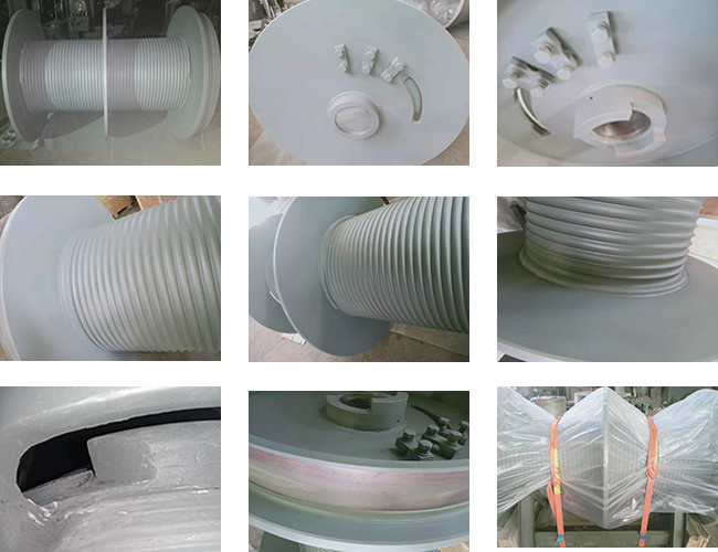 300KN 7 Layers Mooring Winch Drum gray Marine Ship Equipment