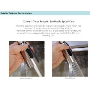 China SUS304 Stainless Steel Flexible Spout Kitchen Tap Single Lever Brushed Nickel wholesale