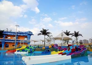 China Anti Fade Swimming Pool Water Slides Aqua Play Equipment wholesale