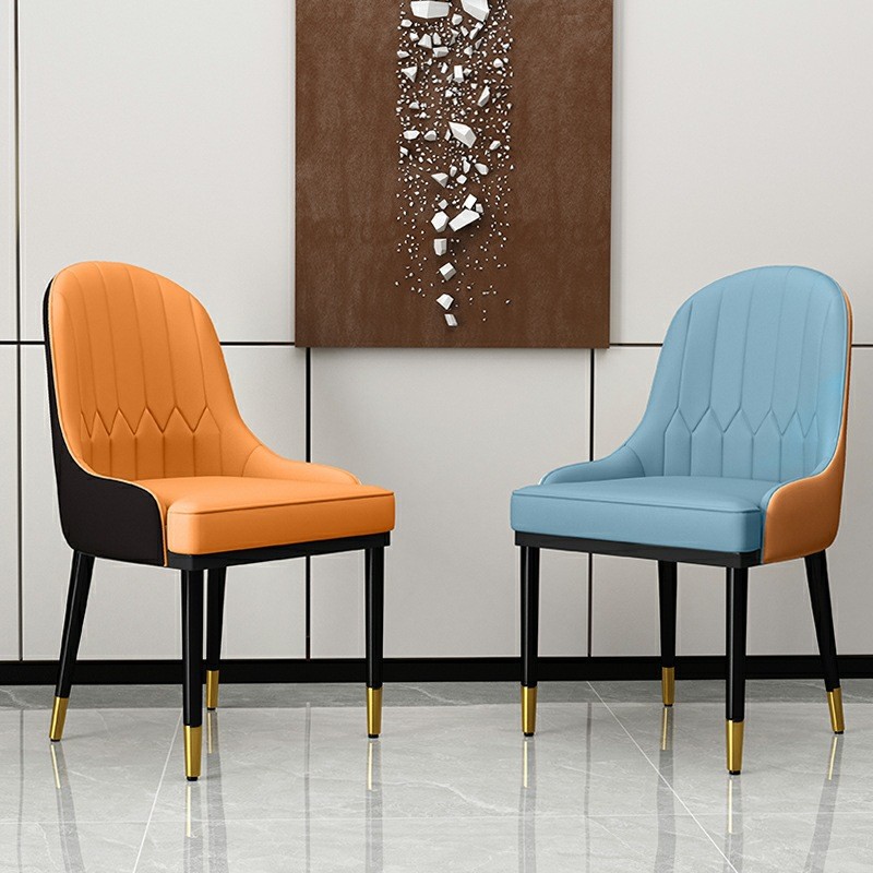 Luxury Kitchen Brushed Steel Dining Chairs Without Wheels