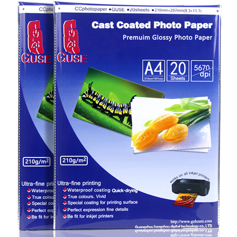 A3 Inkjet Cast Coated Photo Paper High Glossy 160g 297*420mm For Inkjet Printer