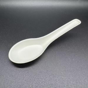 China Molded Fiber Bagasse Pulp Spoon Eco-Friendly Disposable Utensil Canteen wholesale
