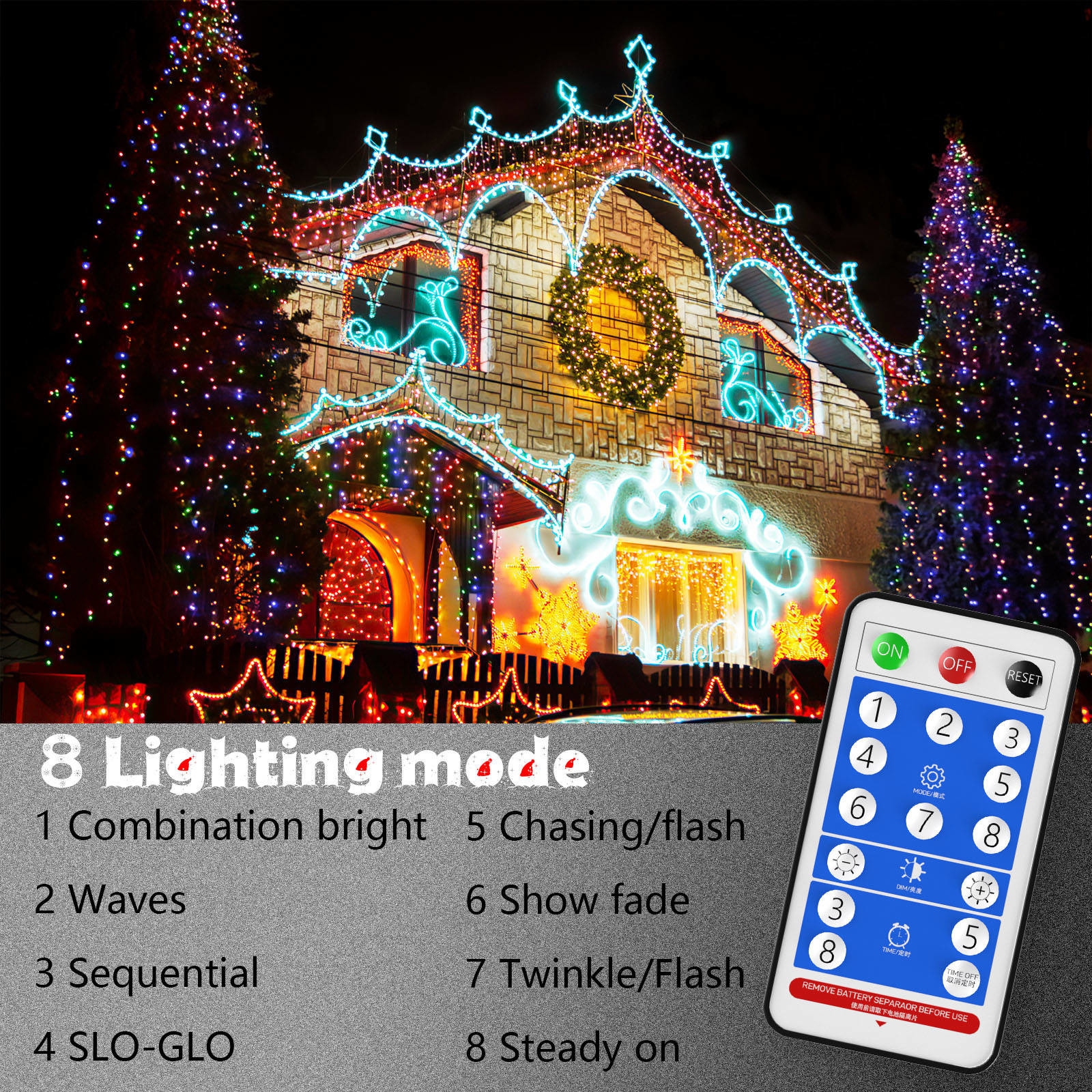 0603 Lamp Solar String Lights 800mah 72ft With Remote Control