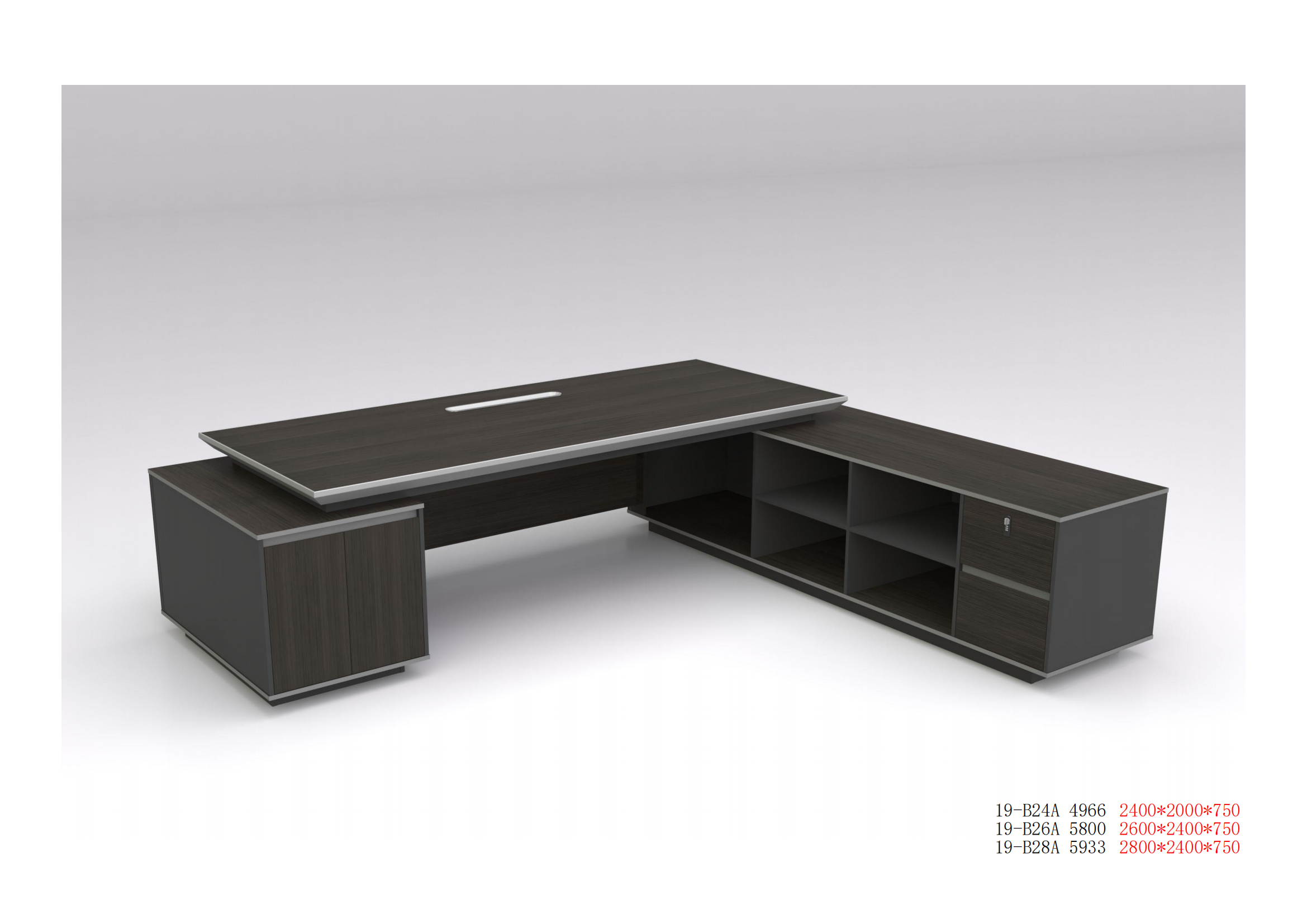 PAINT BAKING PROCESSWOOD GRAINHINCLINED TABLE EDGE Executive Desk for President Manager