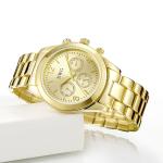 24k Gold Brass Wrist Watch , Quartz Japan Movt Womens Watch Water Resistant