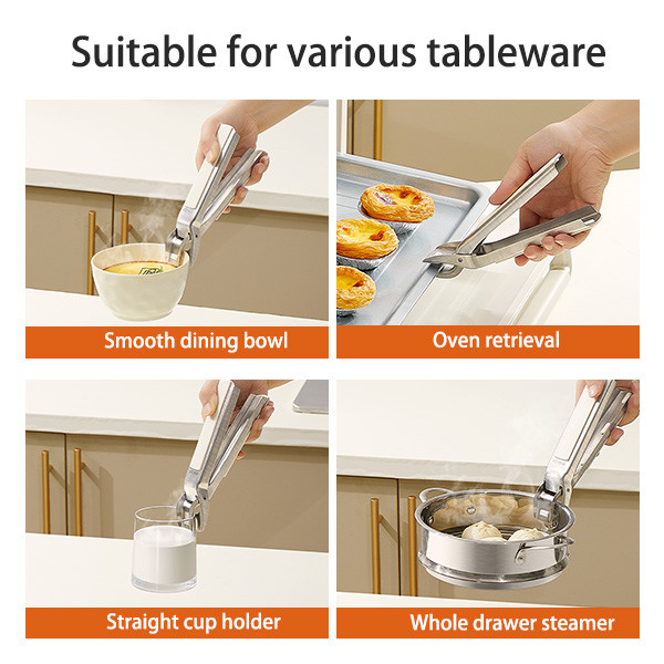 2024 New Kitchen Stainless Steel Anti Scald Hot Bowl Holder Clip