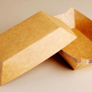 China Kraft Paper Boat Basket Food Trays Paperboard Tray Loaf Bread Packaging Brown Packing Box Paper Gift Folders wholesale