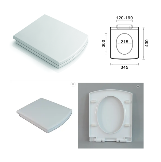 PP Square Toilet Seat With One Button And Quick Release Slow-Close Functionality