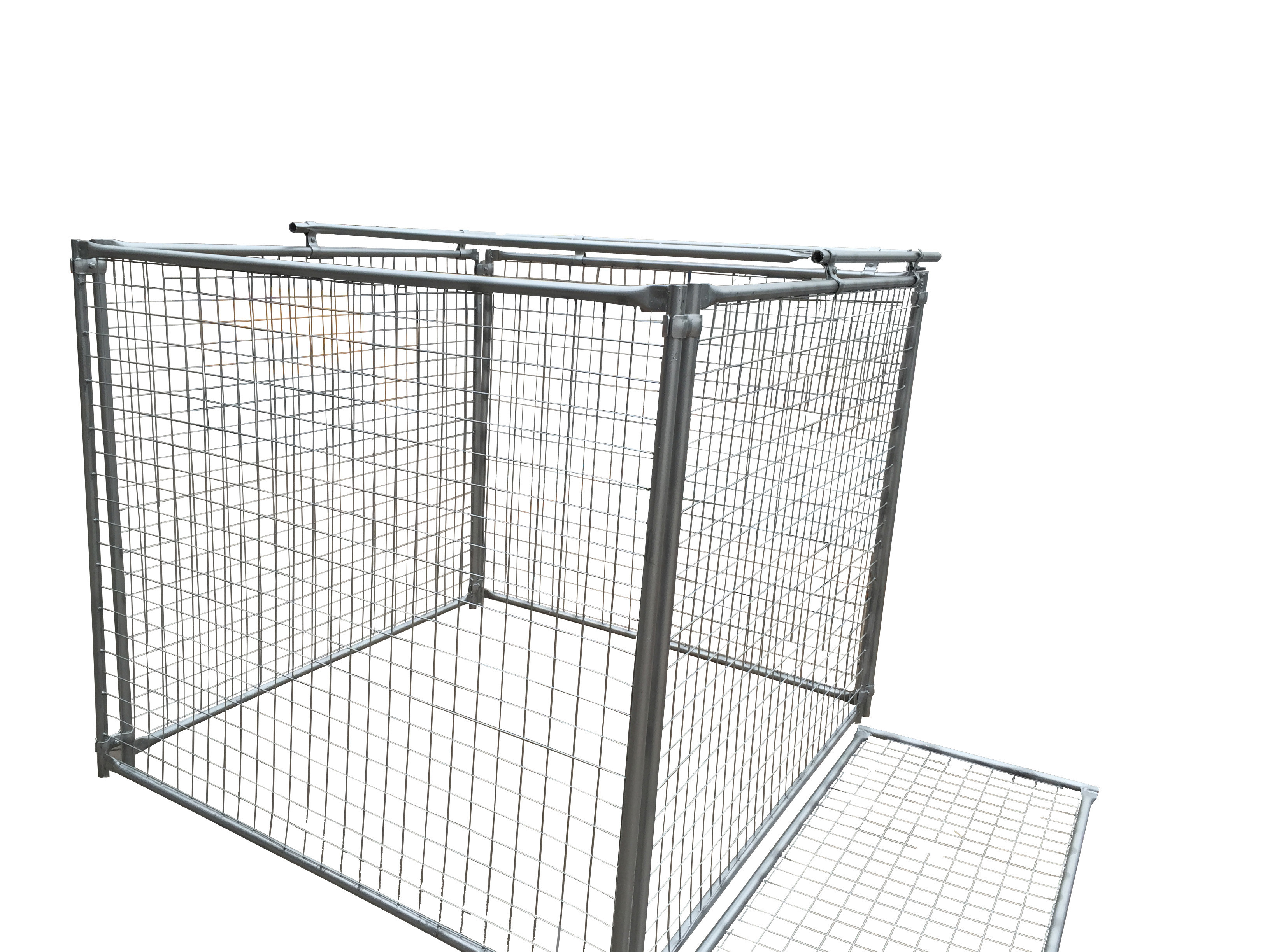 Customized Galvanised Steel Rubbish Cage HDG 14 Microns / 42 Microns