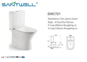 China Gravity Flushing System Ceramic Toilet Western Sitting WC Two Piece wholesale