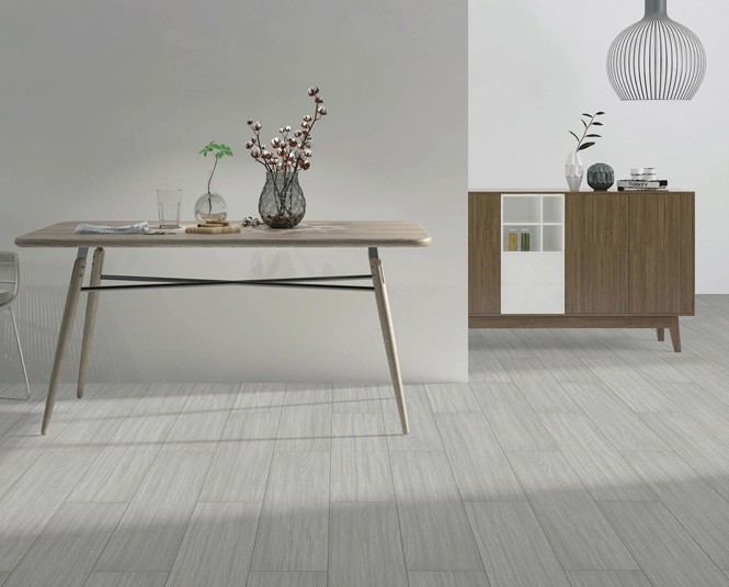 Yellow And Gray 200x1000mm Antibacterial Wooden Porcelain Strips Indoor Floor For Bathroom