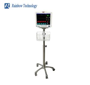 China Patient Monitor Trolley Cart Medical Stainless Mobile Stand For Sale wholesale