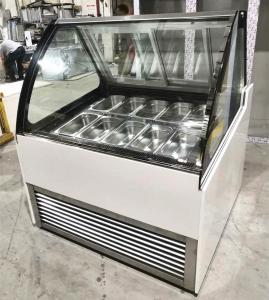 China Commercial 18 Trays Air Cooling Ice Cream Display Freezer Italian Gelato Glass Display Refrigerator wholesale