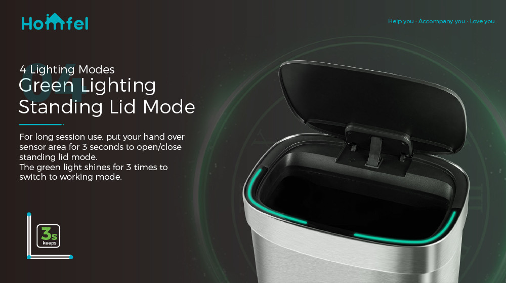 Household 65L Touchless Smart Sensor Waste Bin for Office Kitchen Stainless Steel Automatic Garbage Container
