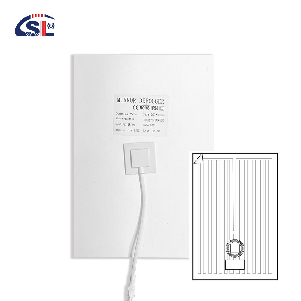 300x400mm Square Mirror Heating Pad Stick Behind the Mirror Electronic Defogger Film