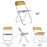 Metal Steel Frame Clear Acrylic Folding Chairs for Wedding Banquet Restaurant
