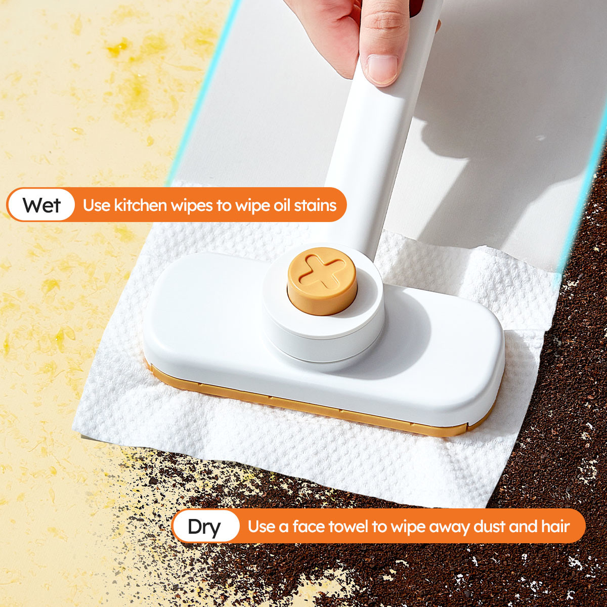 Kitchen Cleaning Replaceable Rag Cleaning Brush With Handle