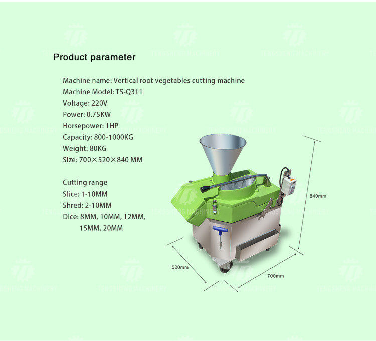 800KG/H Commercial Round Carrot Cutting Machine Fruit And Vegetable Slicer