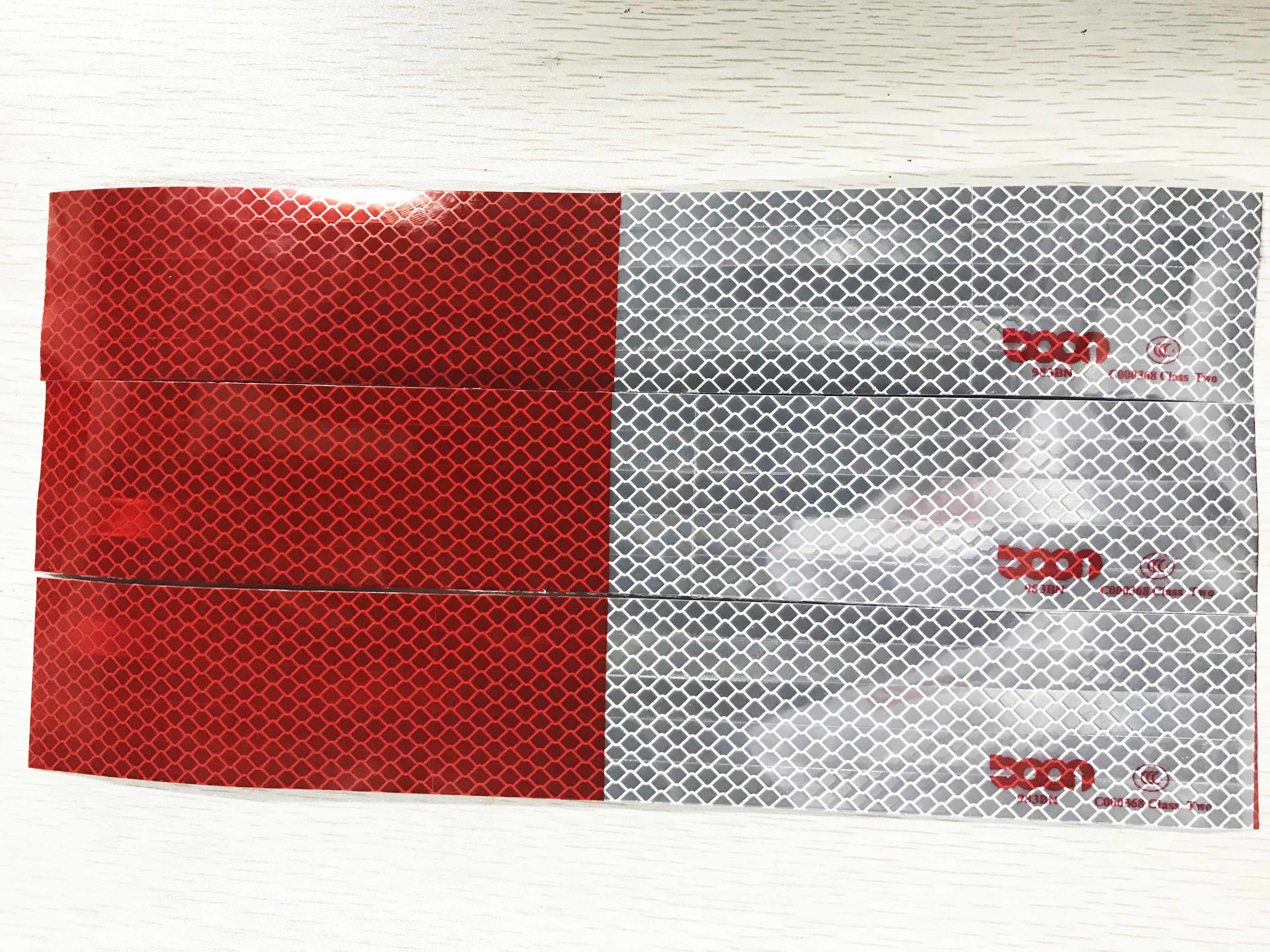 White Red Carriage Size 0.05×50m Automotive Reflective Tape High Brightness