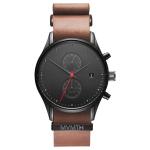 Red hand chronograph japan movt watch stainless steel black oem