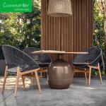 Outdoor Teak Wood Rope Sectional Couch Sofa Set For Garden For Outdoor Furniture