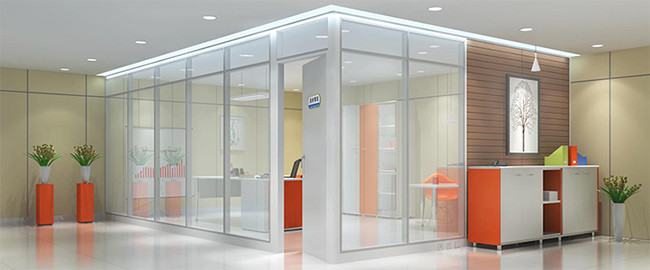 Modern Double Glass Office Partition Walll Collapsible Geling