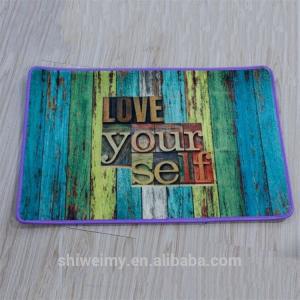 China Water washable printed Polyester logo doormat wholesale