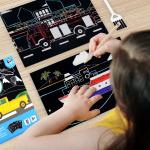 Kids Magic Scratch Art Vehicles Scene Draw Paper Arts Crafts Painting Black