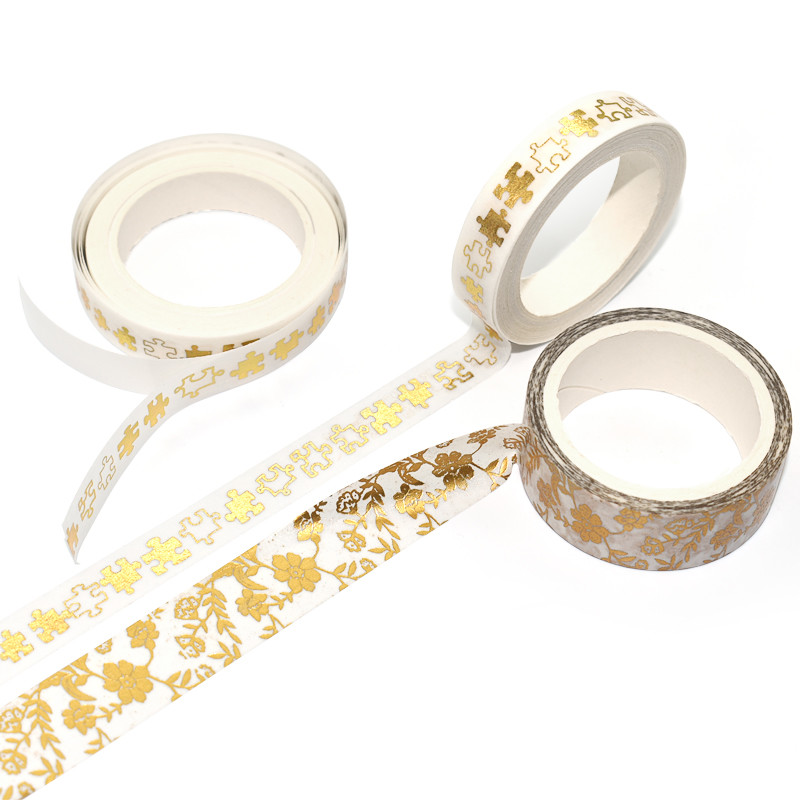 Custom Writable Cute Washi Paper Tape Printed Silver Or Gold Foil Washi Tape