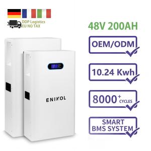 China Household Lifepo4 Wall Mounted Solar Battery 200ah 48V Lithium Battery 10kwh wholesale