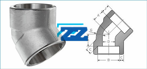 45 Degree 3 / 4 " Class 3000 Npt Pipe Fittings , SS 316 Stainless Steel Street Elbow