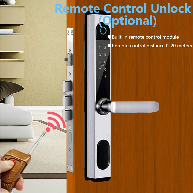 Wifi Electronic Door Lock With Tuya App Control Remotely S876 Fingerprint Glass Door Lock