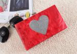 Wedding Hard Case Acrylic Clutch Bags , Ladies Red Clutch Bag With Silver Heart