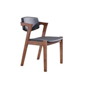 China Modern Design Ash Wood Hotel Pu Leather Dining Room Chair wholesale