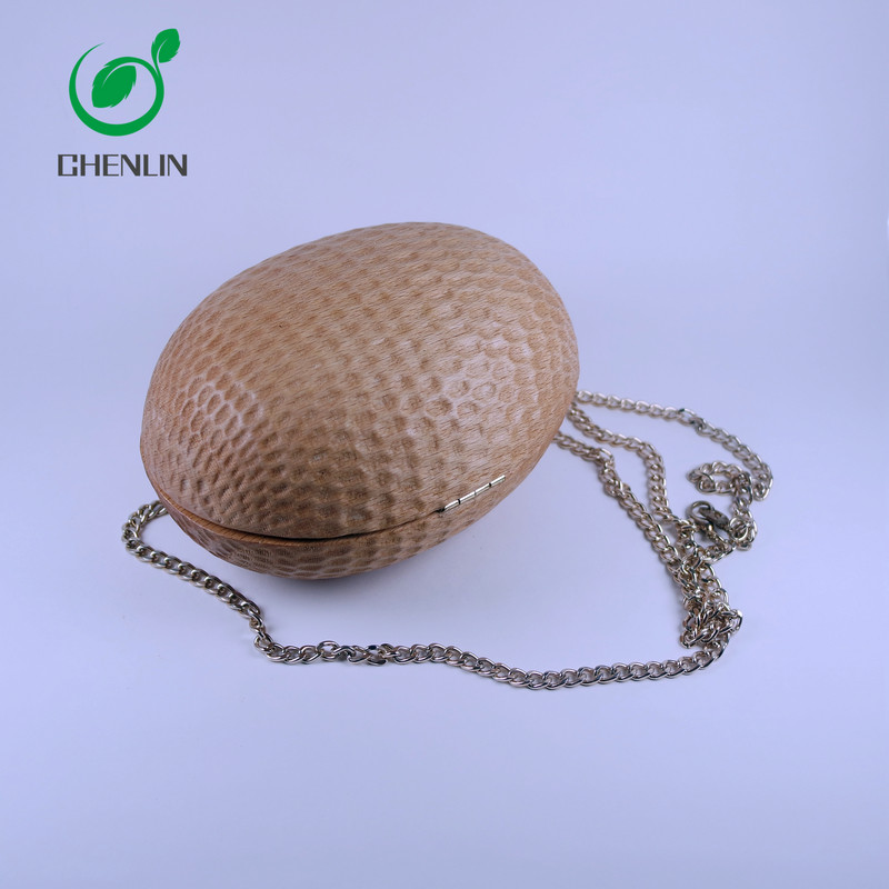 Customized Ancient Wooden Round Sling Bag Waterproof Circle Shoulder Bag