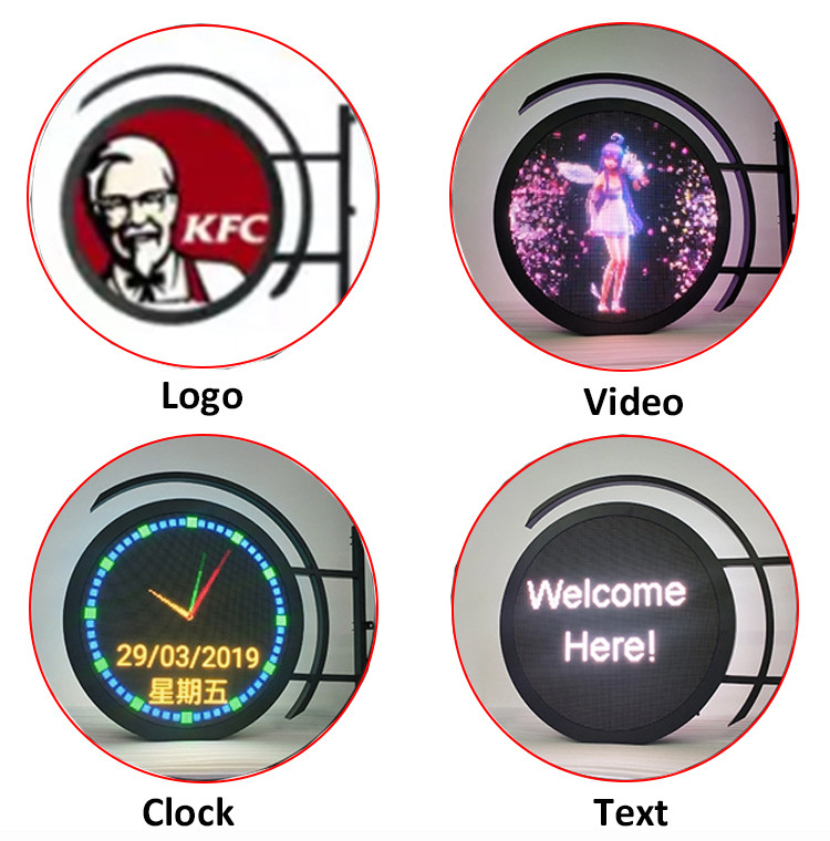 Double Sided Waterproof Outdoor Store Circle Round Logo Sign