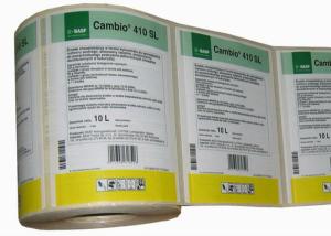 China Pantone Color Medicine Bottle Label Eco - Friendly Waterproof Material wholesale