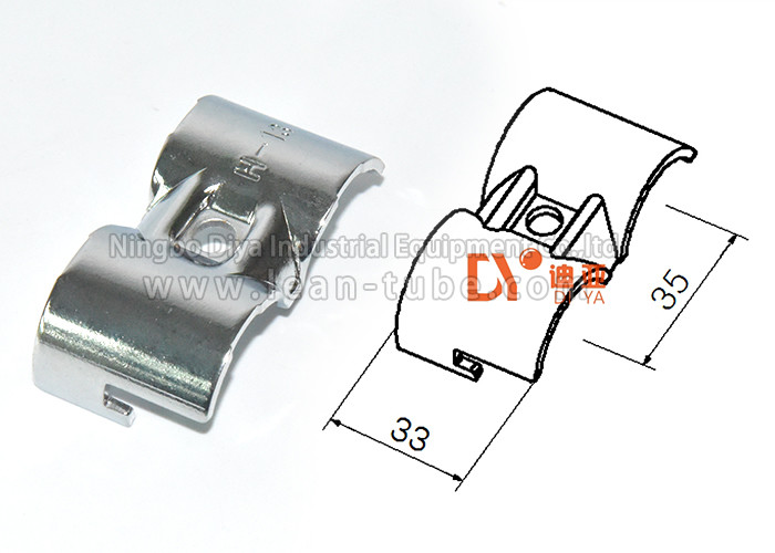 Chromed Lean Tube Connector Recycling 28mm Diameter For Office Desk System