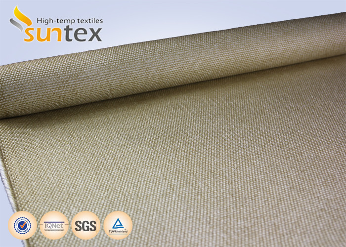 High Temperature Resistant Vermiculite Coated Fiberglass Fabric For Heat Shield Containment