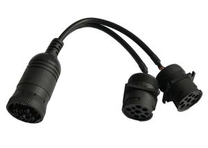 China Deutsch 9 Pin J1939 Female to Dual J1939 Male Square Flange Split Y Cable wholesale
