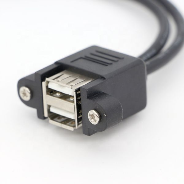 Screw Locking Stud 0.5M 1M 2M 3M Male to Female Dual USB Panel Mount Extension Cable
