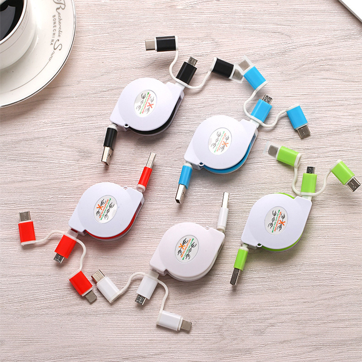 Extendable USB 2.0 1.1m Data Chargeing Cable For Iphone 13 Xiaomi 11