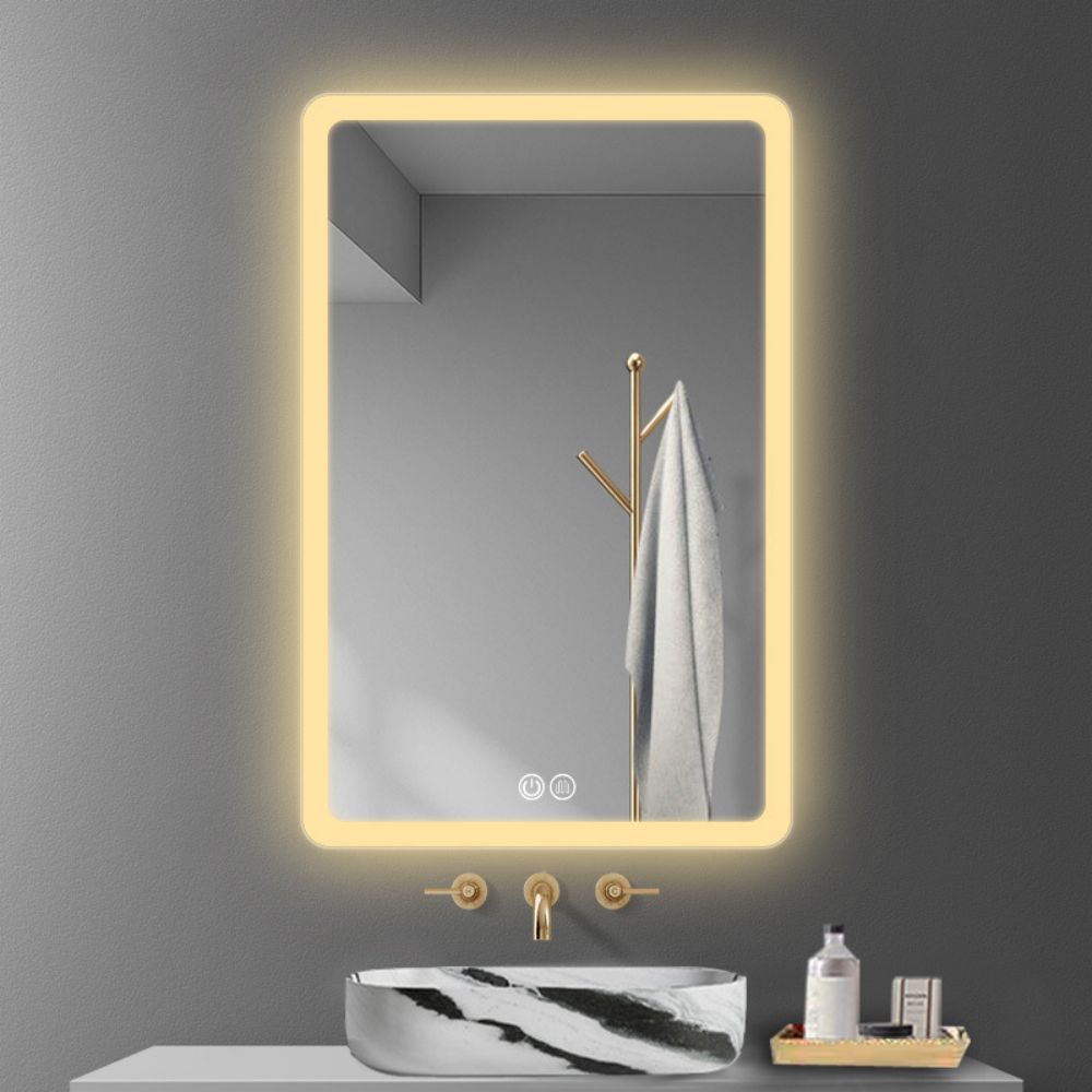 Customized Size Led Touch Bevelled Smart Fitness Bath Backlit Mirror for Salon Makeup