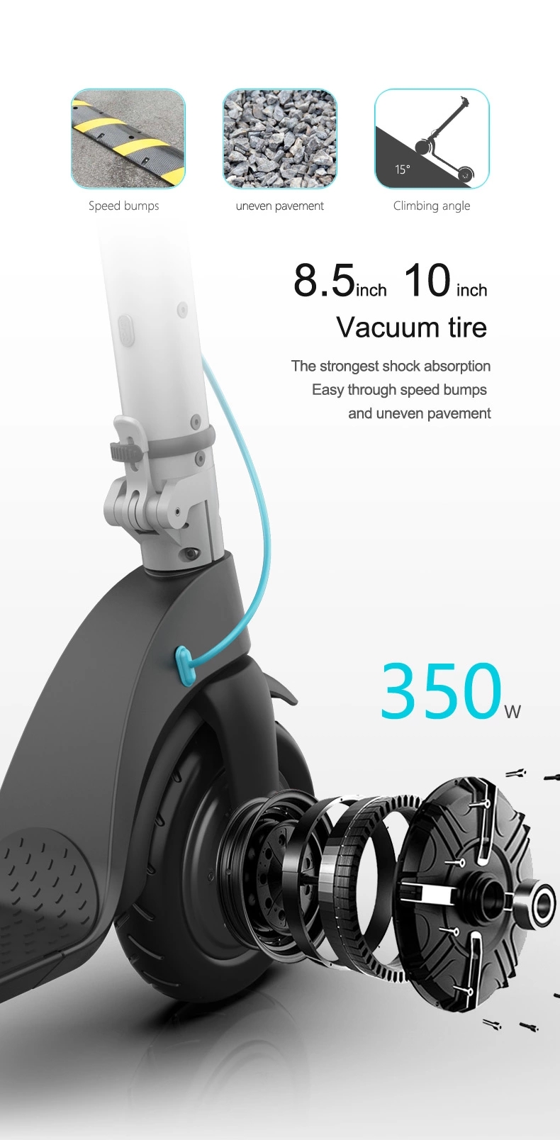 Light High Speed Electric Scooter For Adults 2 Wheel Double Brake LED Display